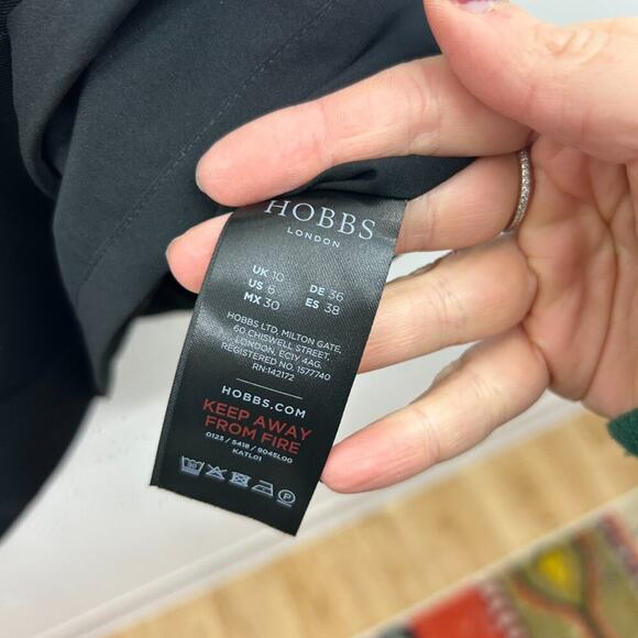 $325 Hobbs Neutral Black Minimalist Sleeveless Sheath Mini Dress 6 - Picture 7 of 8